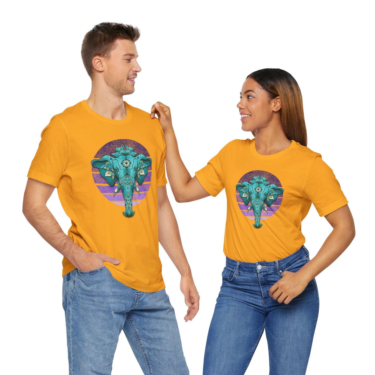 Elephant Spirit Animal Purple Unisex Jersey Short Sleeve Tee | Ganesha Shirt | Elephant Spiritual Art T-Shirt