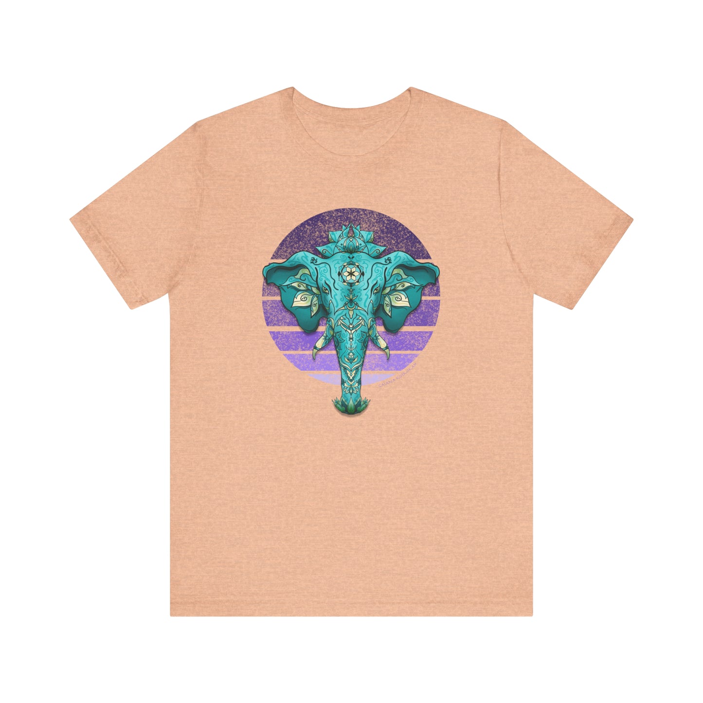 Elephant Spirit Animal Purple Unisex Jersey Short Sleeve Tee | Ganesha Shirt | Elephant Spiritual Art T-Shirt