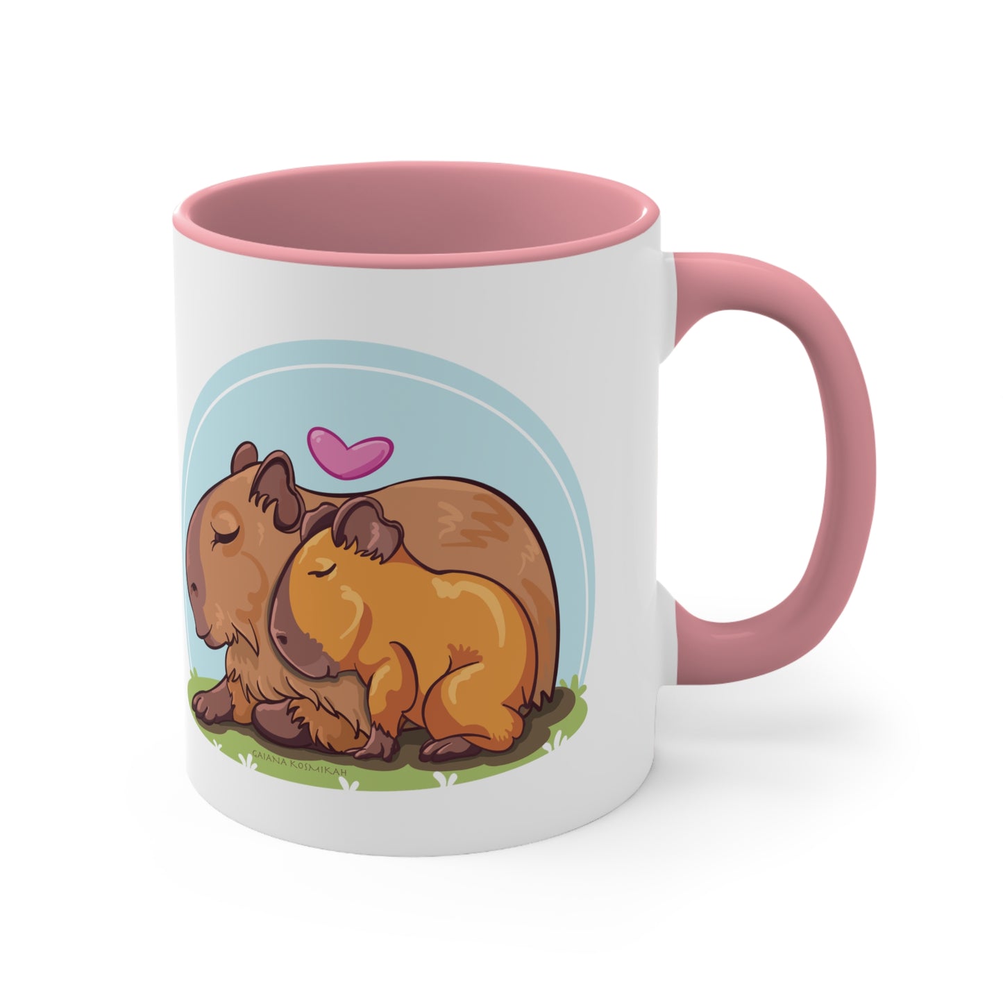 Cute Capybara Mom and Baby - Ceramic Mug 11 oz