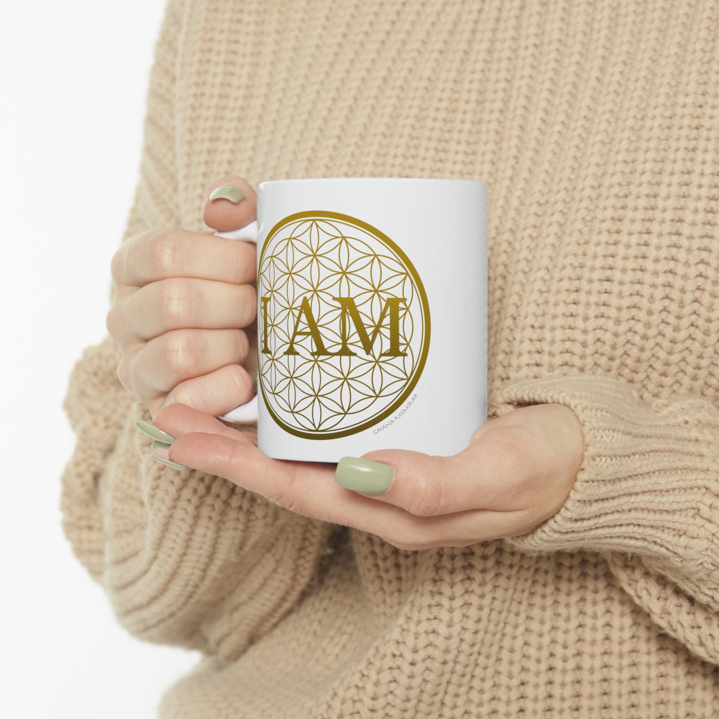 I Am & Flower of Life - Ceramic Mug 11oz