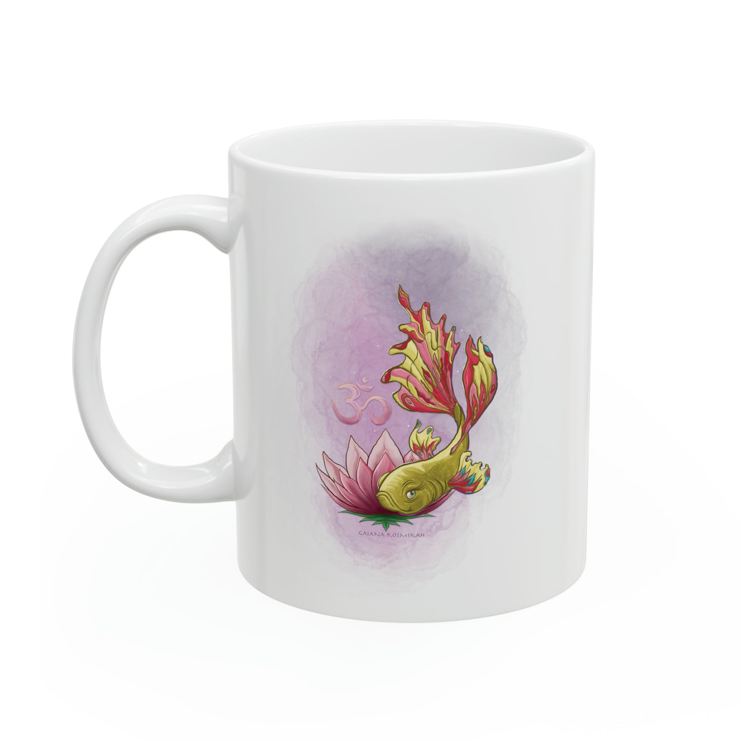 Koi Fish OM Symbol - Ceramic Mug 11oz