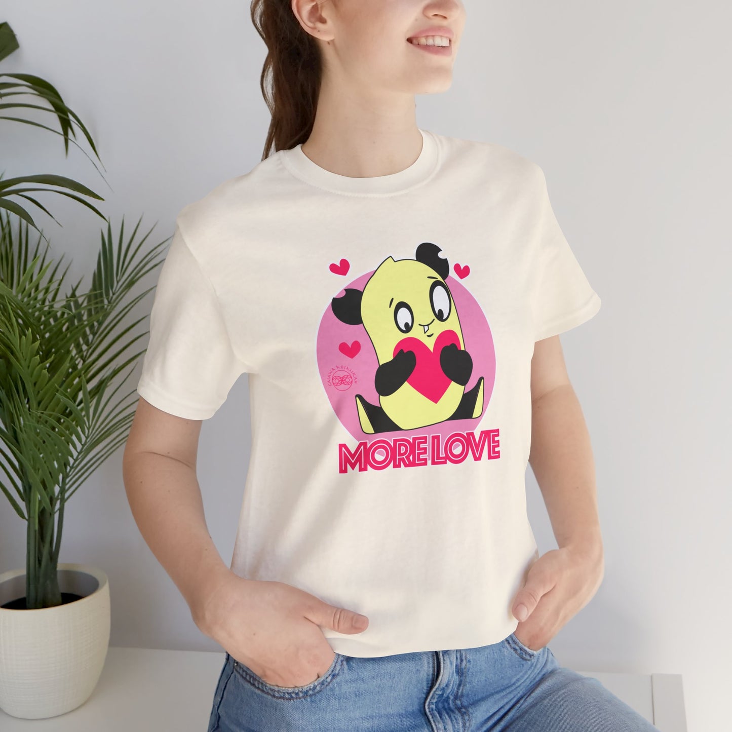 More Love Kawaii Panda Unisex Jersey Short Sleeve Tee | More Love Cute Panda Shirt | More Love Kawaii Panda T-Shirt