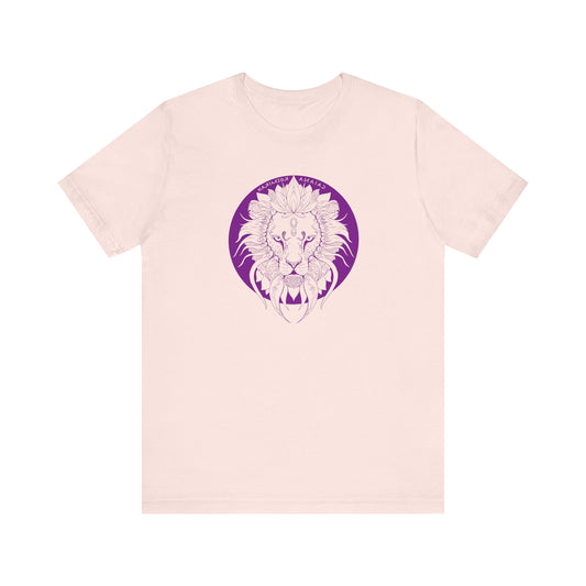 Lion's Gate 888 Purple Jersey Short Sleeve Tee | Purple Lion Spirit Animal T-Shirt | Purple Lion Shirt