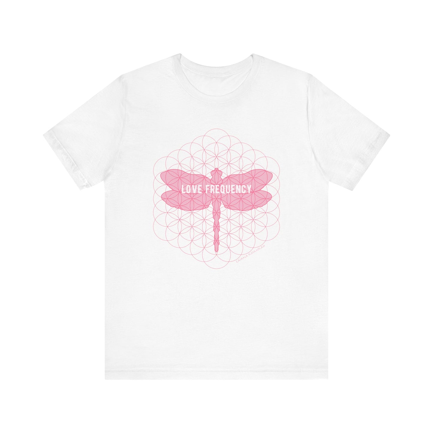 Love Frequency Dragonfly Unisex Jersey Short Sleeve Tee | Love Dragonfly Flower of Life Shirt | Love Dragonfly Sacred Geometry T-Shirt