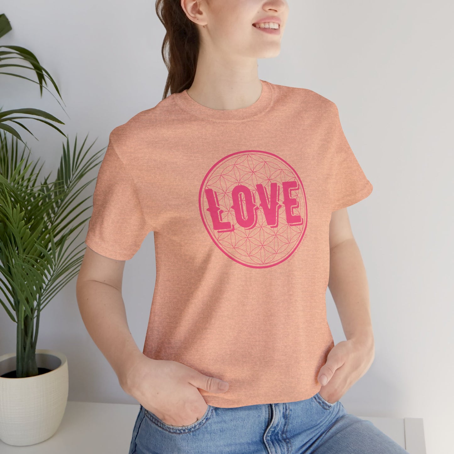 Flower of Life Love Unisex Jersey Short Sleeve Tee | Love Shirt | Flower Of Life Love T-Shirt